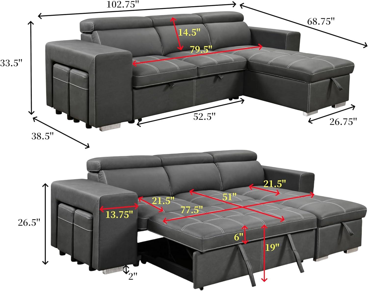 Our Take: THSUPER 102 Inch ‍Charcoal Sectional