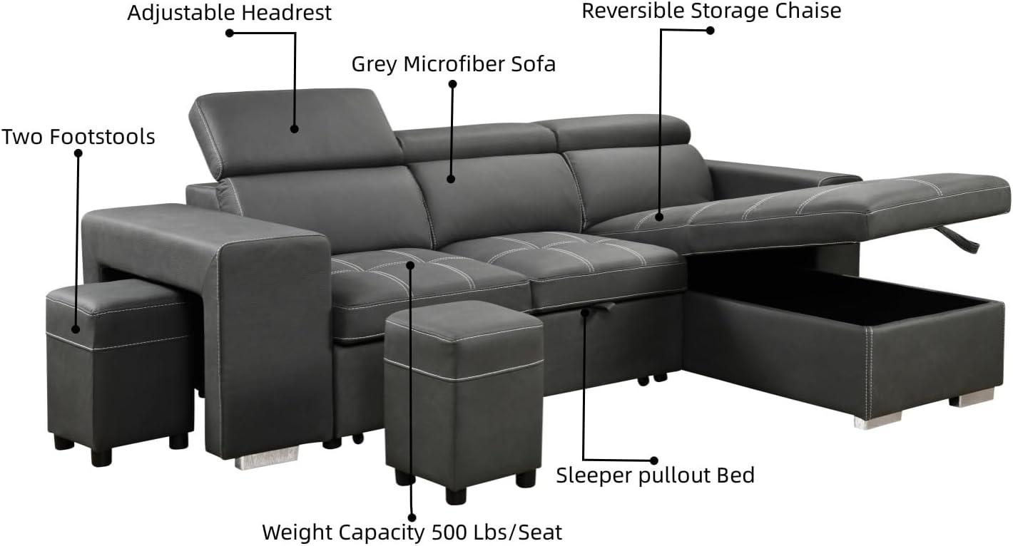 our Take: THSUPER⁣ 102 Inch Charcoal Sectional